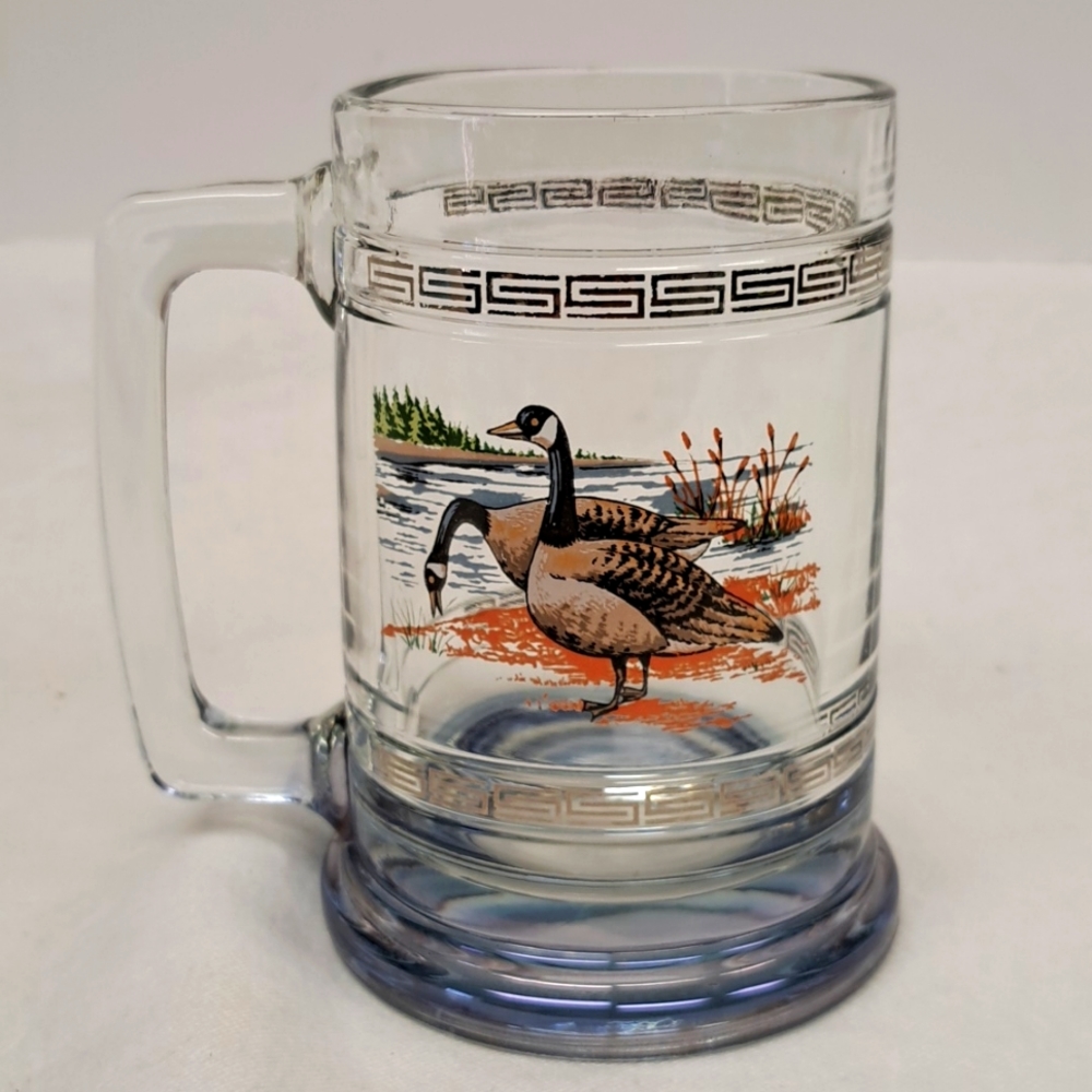 Vintage"Princess House”   glass  beer stein/mug with Canadian Geese design